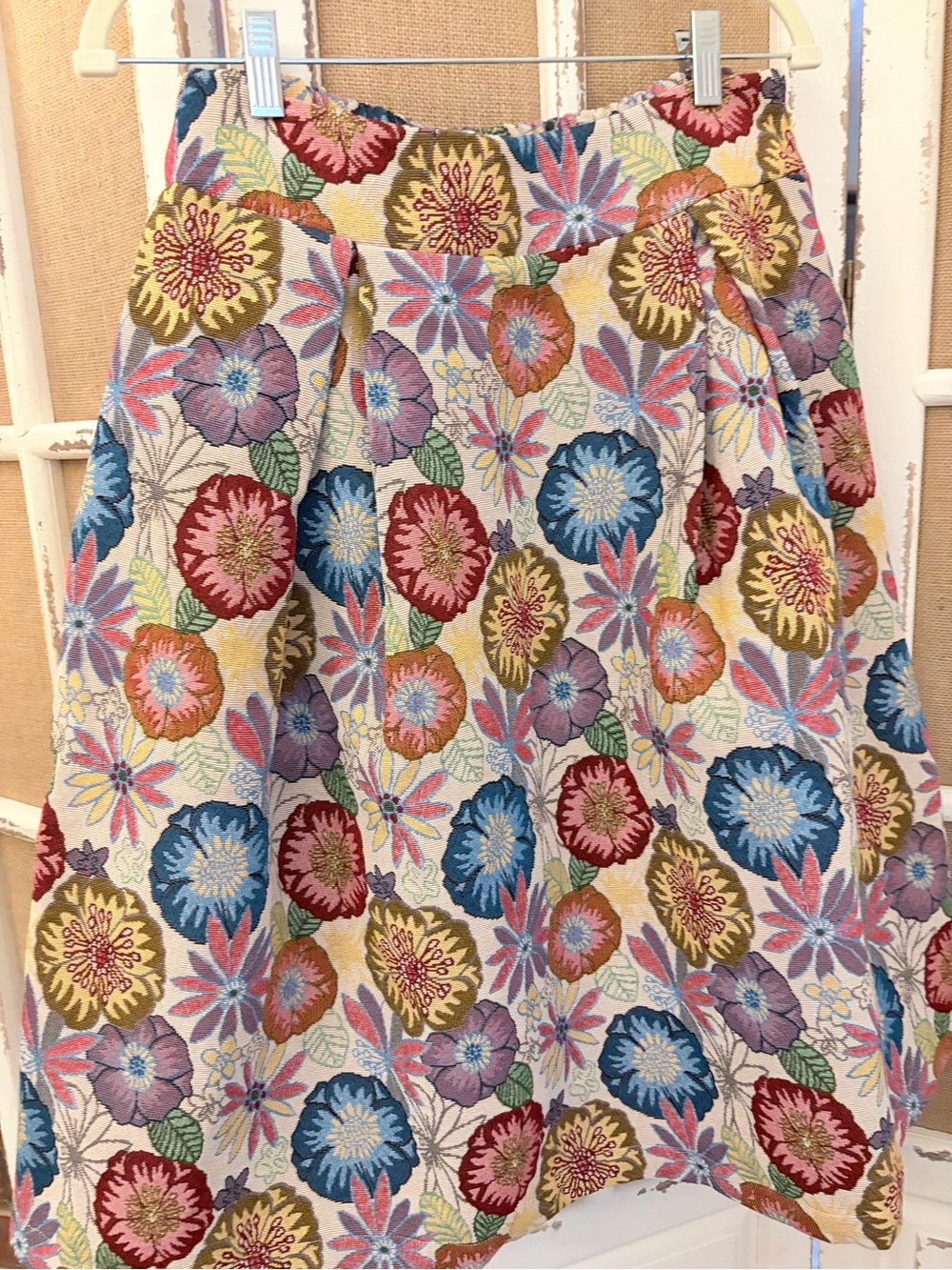 Oddi Floral Tapestry Jacquard A-Line Midi Skirt Size L